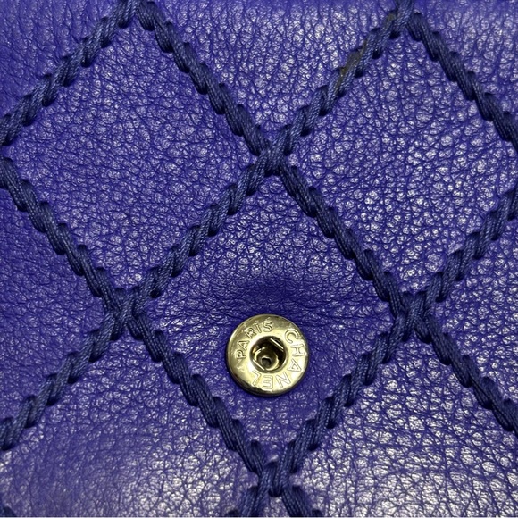 Chanel Classic Wallet On Chain WOC Quilted Lambskin Purple Silver Hardware - Picture 10 of 12